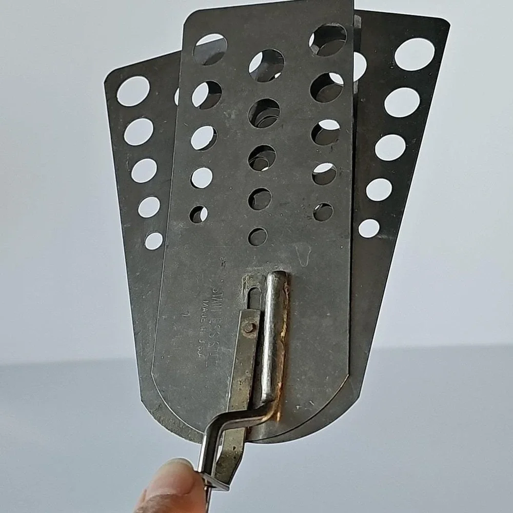 Vtg Retro Triple Spatula Expandable 3 Blade Wide Flip Rare USA Wood Handle 1951